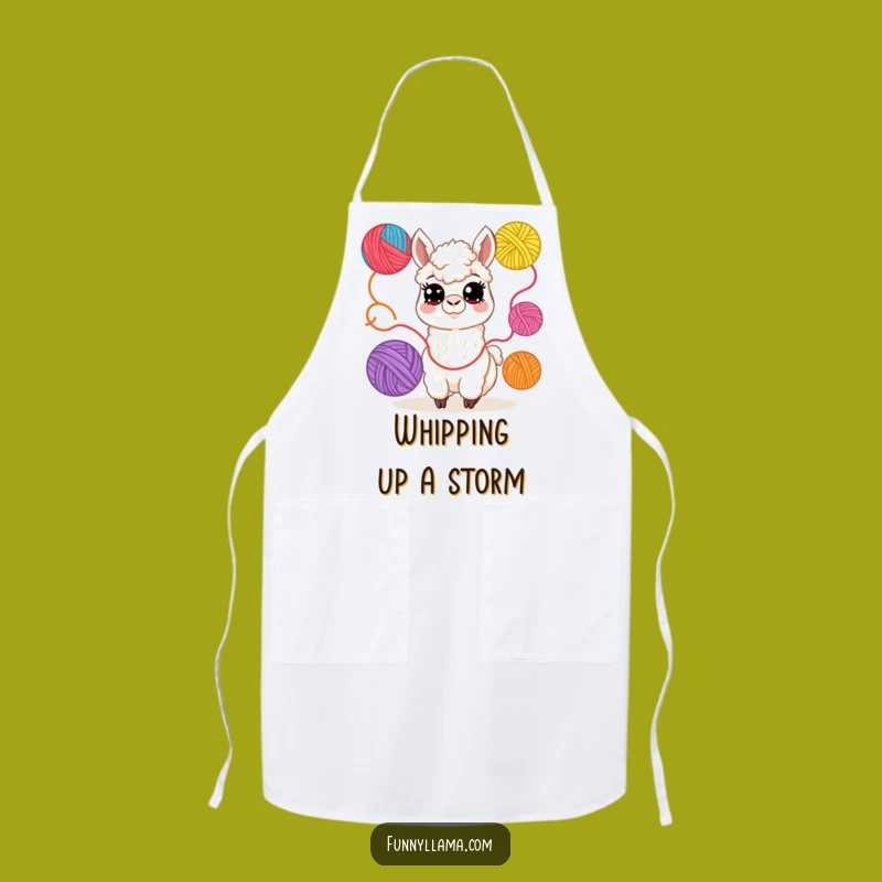 Funny Llama Yarn Juggler Apron: Craft Your Masterpiece with Humor, A Hilarious Gift
