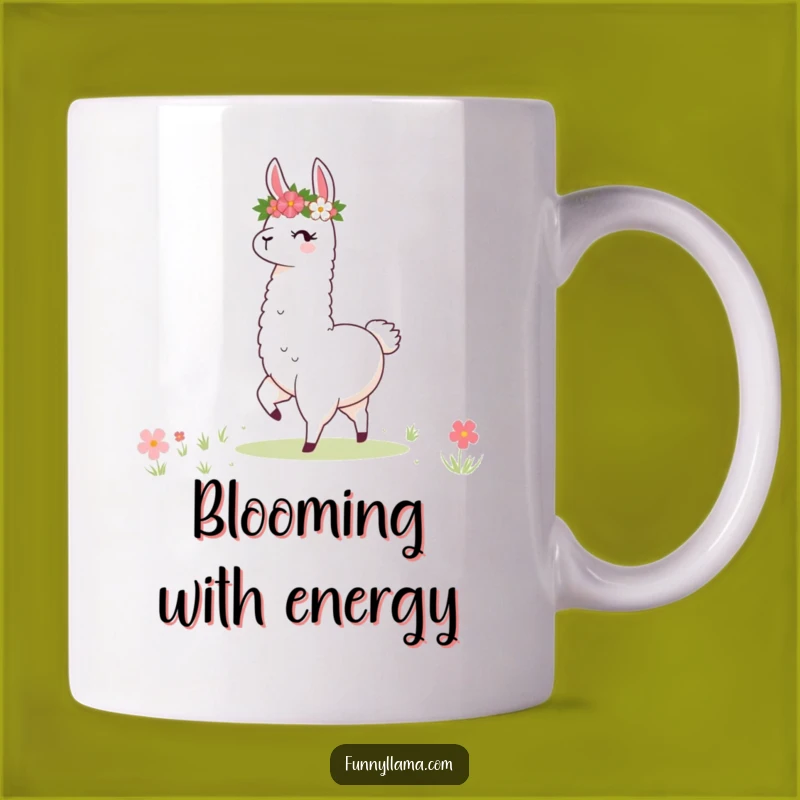 Funny Llama Meadow Dancer Mug: Joyful Twirls & Floral Fun, A Hilarious Gift