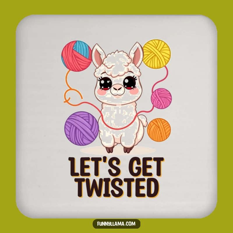 Funny Llama Yarn Juggler Coaster: Protect Surfaces with Crafty Charm