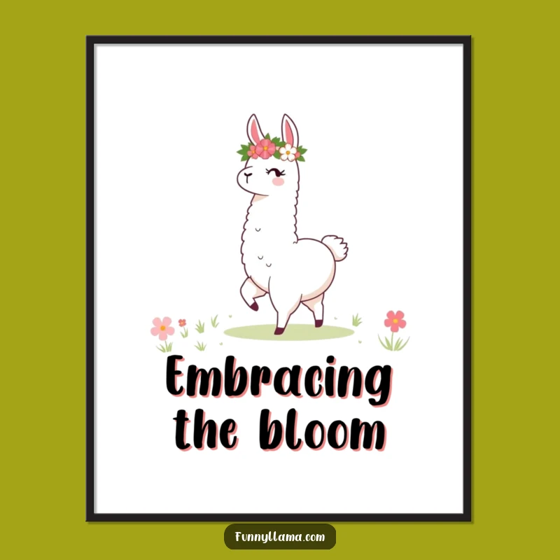 Funny Llama Meadow Dancer Poster: Vibrant Floral Art, A Hilarious Gift