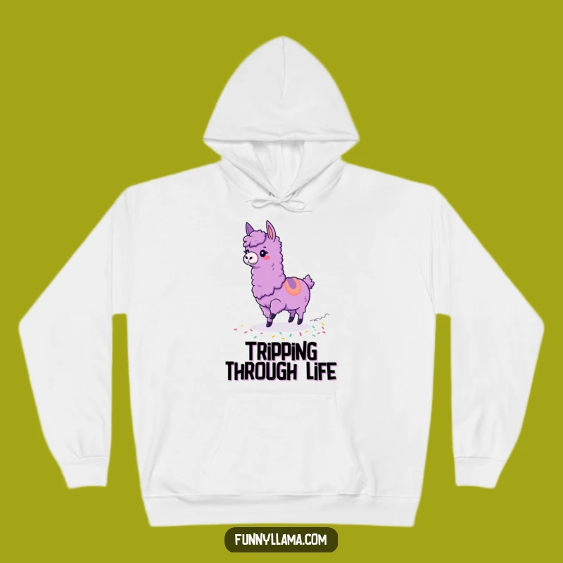 Funny Tripping Llama Hoodie: Cozy Clumsy Llama Design for Humorous Comfort