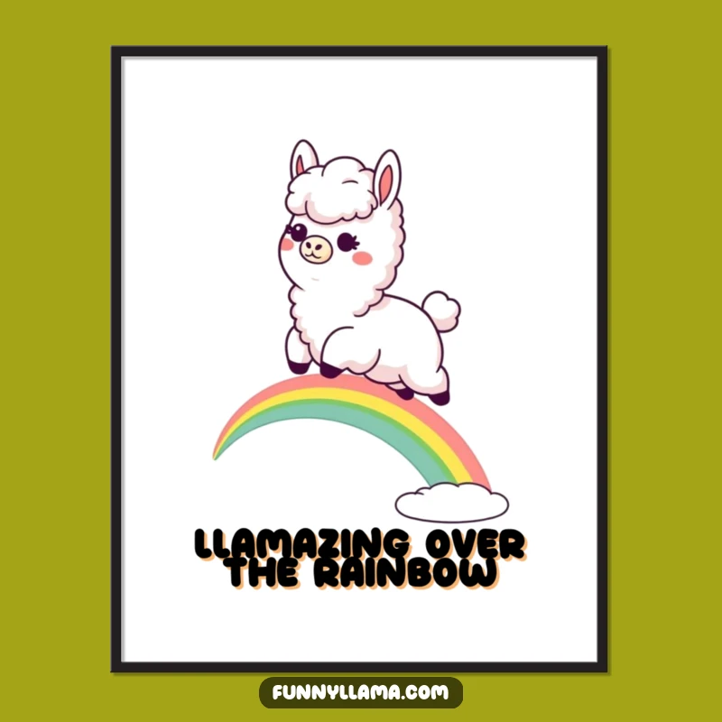 Free Printable Llama Rainbow Wall Art: Funny Whimsical Downloadable Decor