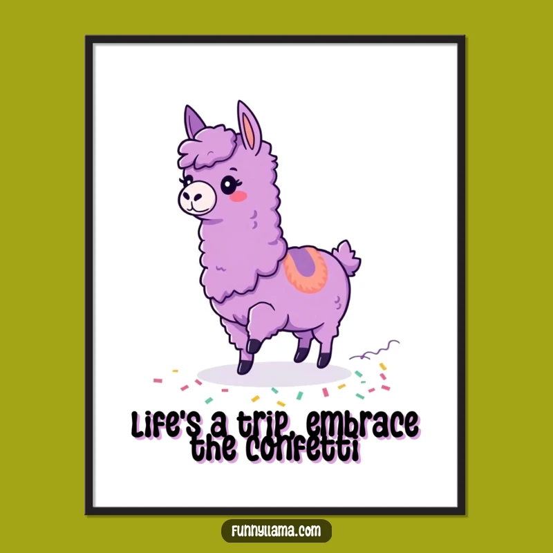 Funny Free Printable Wall Art: Clumsy Llama Confetti - Quirky Downloadable Decor for Walls!