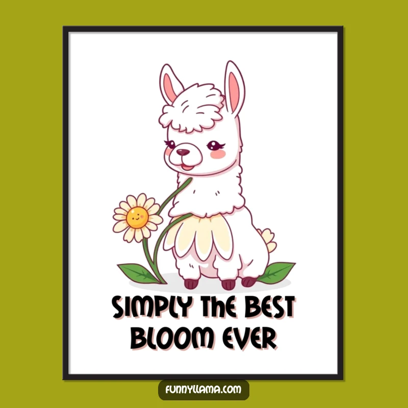 Funny Free Printable Wall Art: Llama Daisy Chill Vibe Downloadable Art!