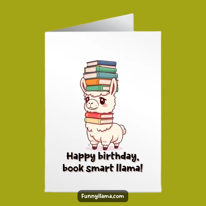 Free Printable Birthday Card: Determined Llama Books - Hilarious Downloadable Gift for Smarty Pants!