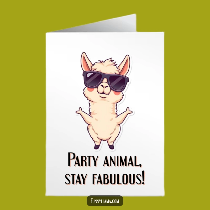 Free Printable Funny Birthday Card: Goofy Llama Sunglasses, Hilarious Downloadable Gift!