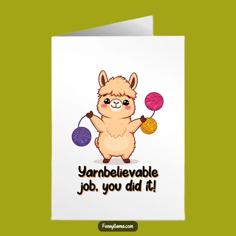 Free Printable Congrats Card: Funny Juggling Llama - Joyful Downloadable Gift for Any Occasion