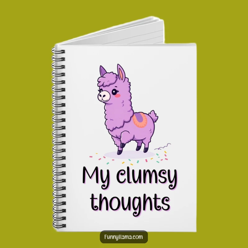Funny Tripping Llama Notebook: Clumsy Confetti Llama Journal for Humorous Notes