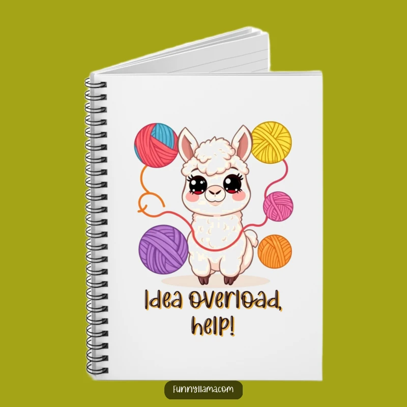 Funny Llama Yarn Juggler Notebook: Jot Down Crafty Ideas, A Hilarious Gift