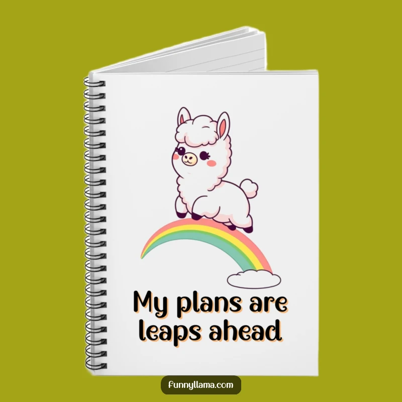 Funny Llama Rainbow Leap Notebook: Jot Down Joyful Thoughts, A Hilarious Gift