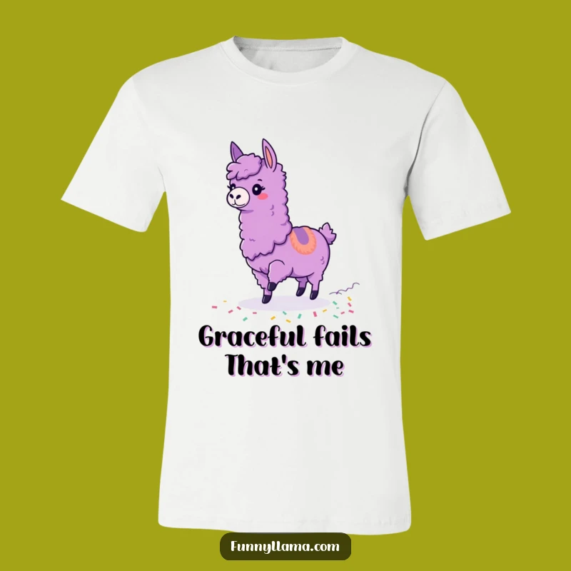 Funny Tripping Llama T-Shirt: Clumsy Confetti Llama Apparel for Humorous Style
