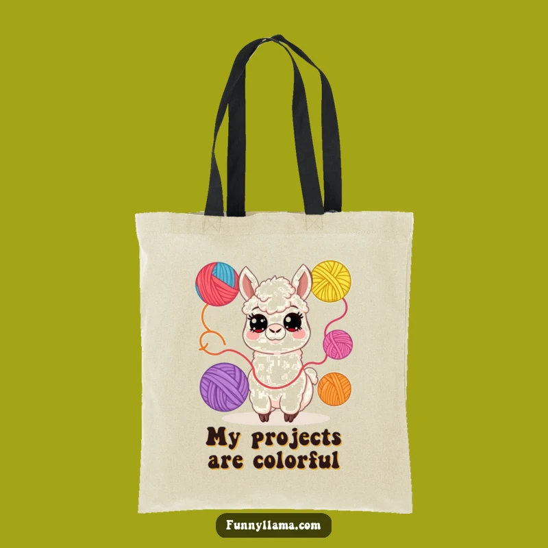 Funny Llama Yarn Juggler Tote Bag: Carry Your Craft Supplies in Style